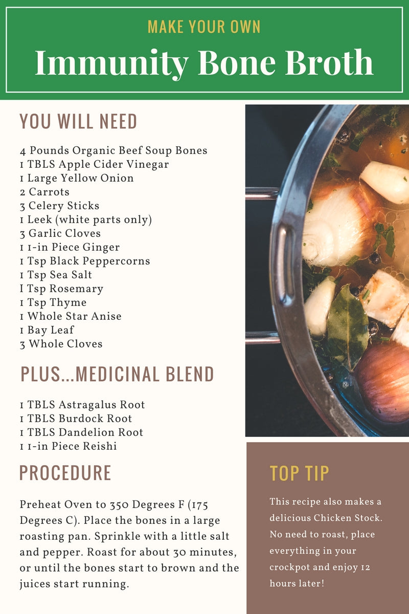 Boost your bone broth recipe by adding immunity and liver healing herbs